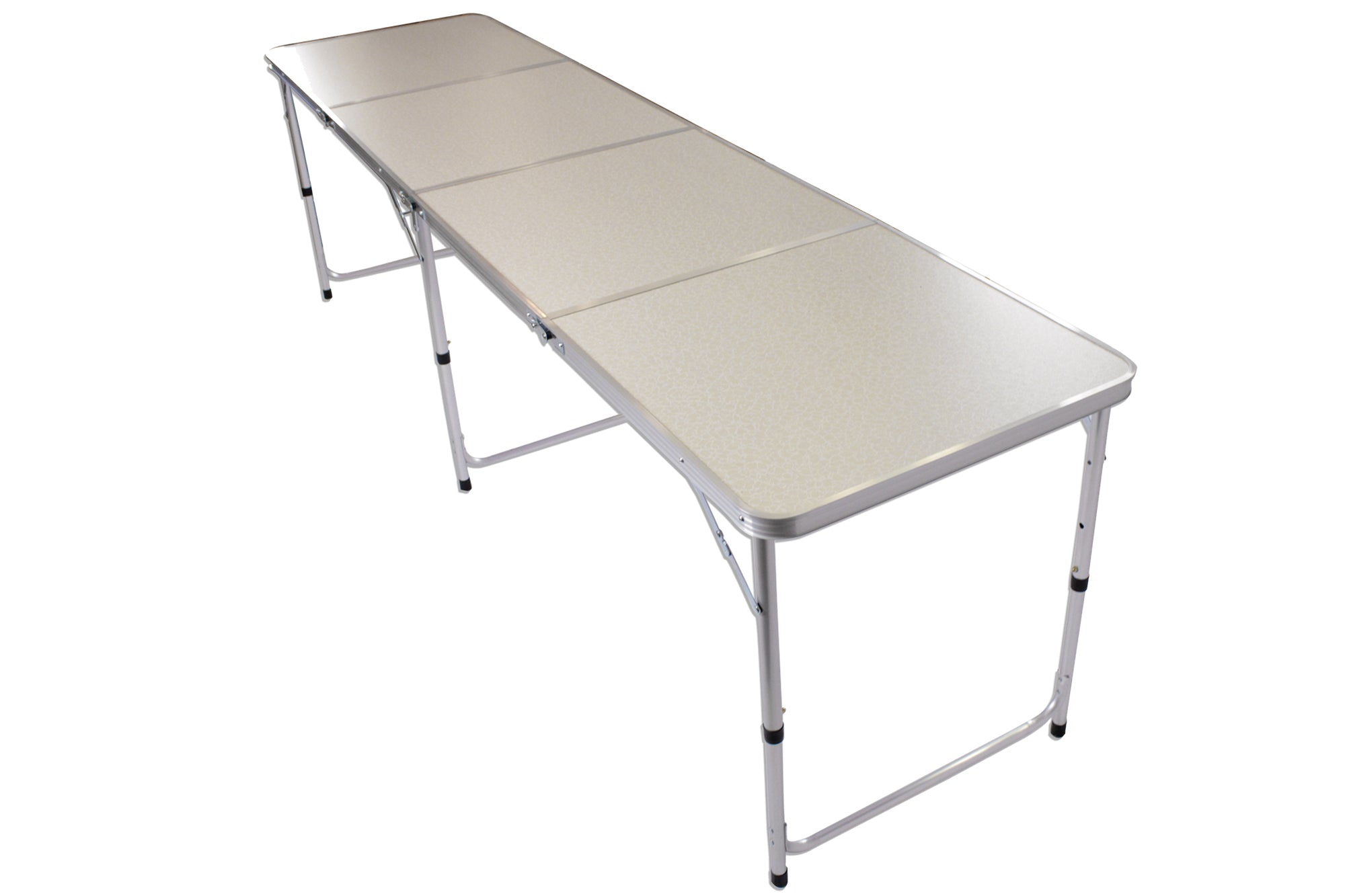 240x60cm Adjustable Height Cream Marbling Top Aluminium Frame Folding Table