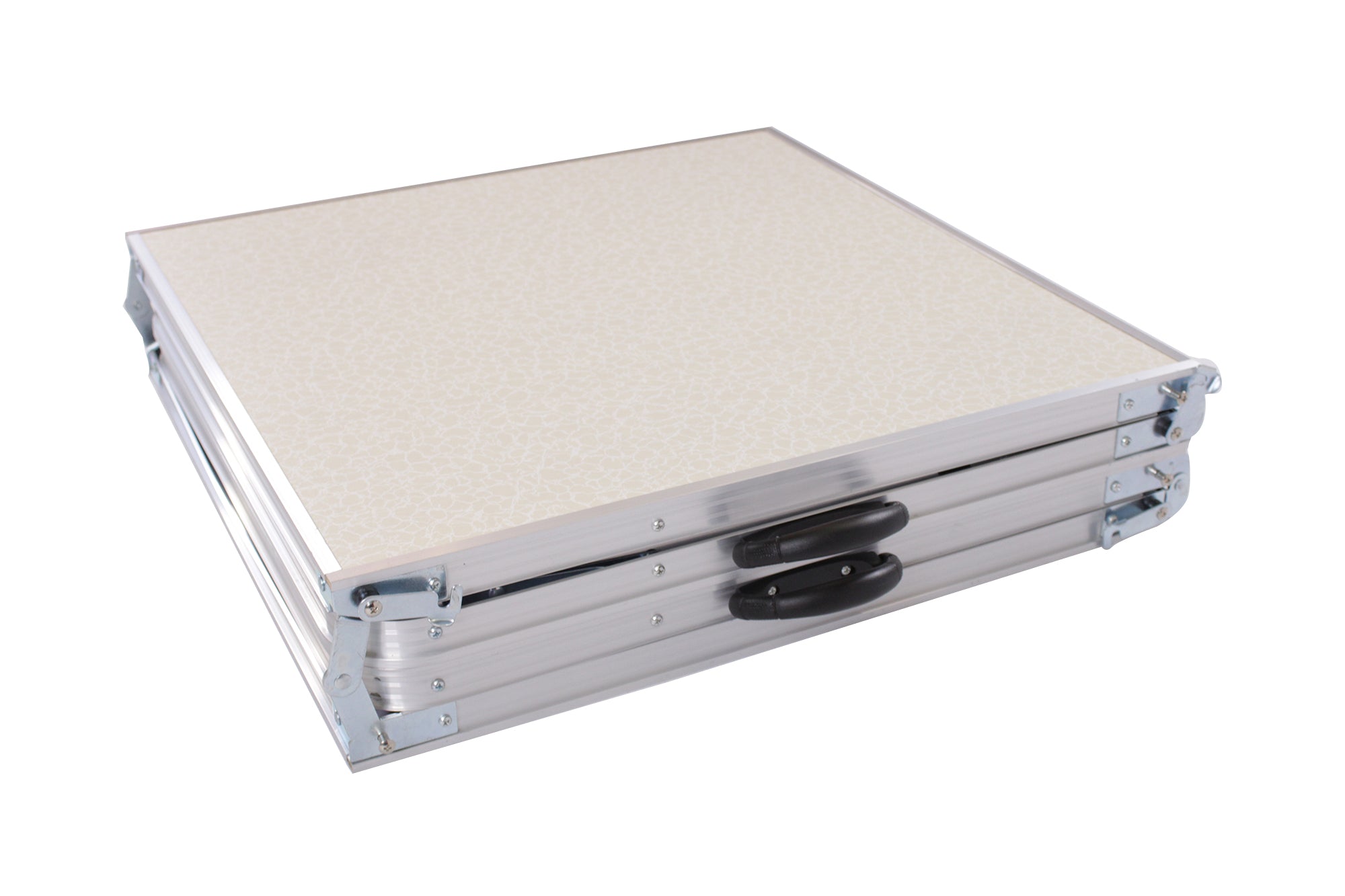240x60cm Adjustable Height Cream Marbling Top Aluminium Frame Folding Table
