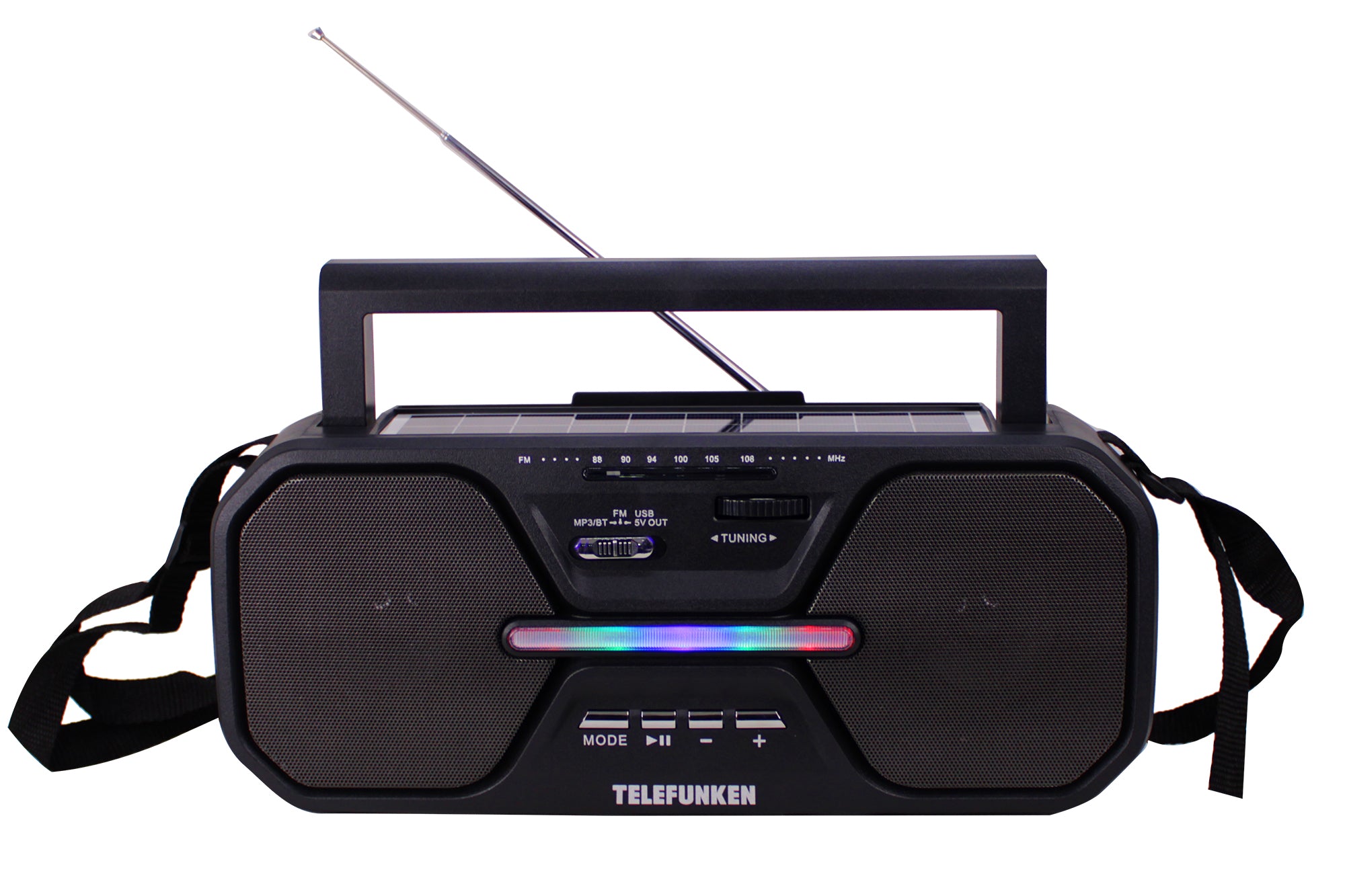 Telefunken Solar Panel Chargeable Portable Bluetooth Radio Speaker THP-2535
