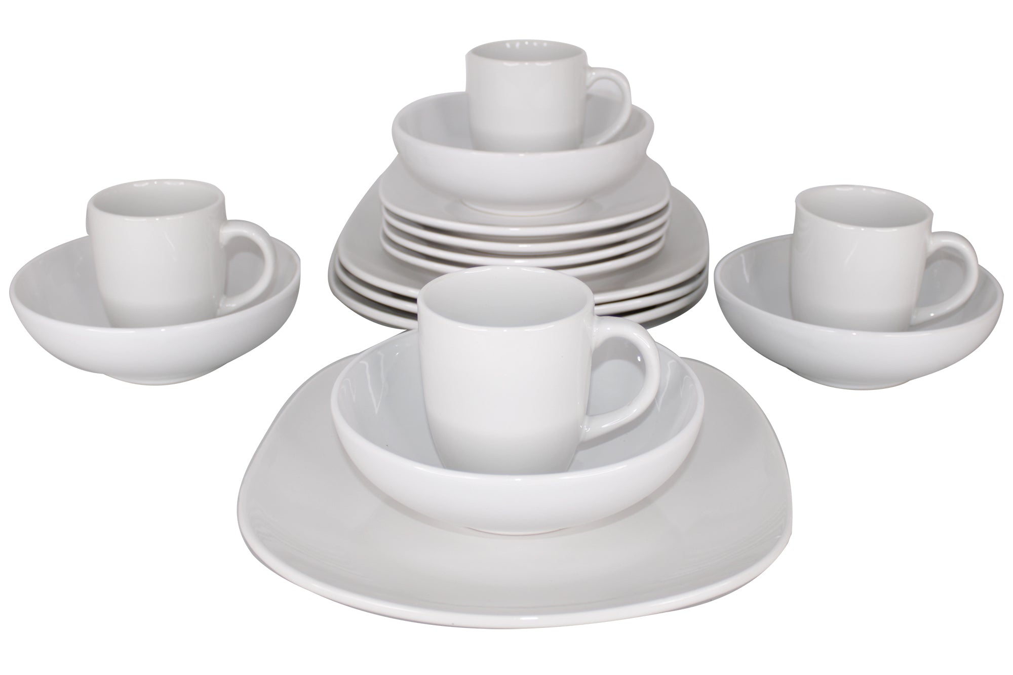 16 Pieces Rounded Capsule Ceramic Dinnerware Set