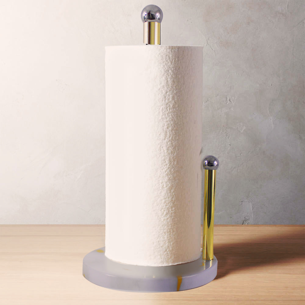 Weighted Stainless Steel Counter Top Paper Towel Holder - Marble